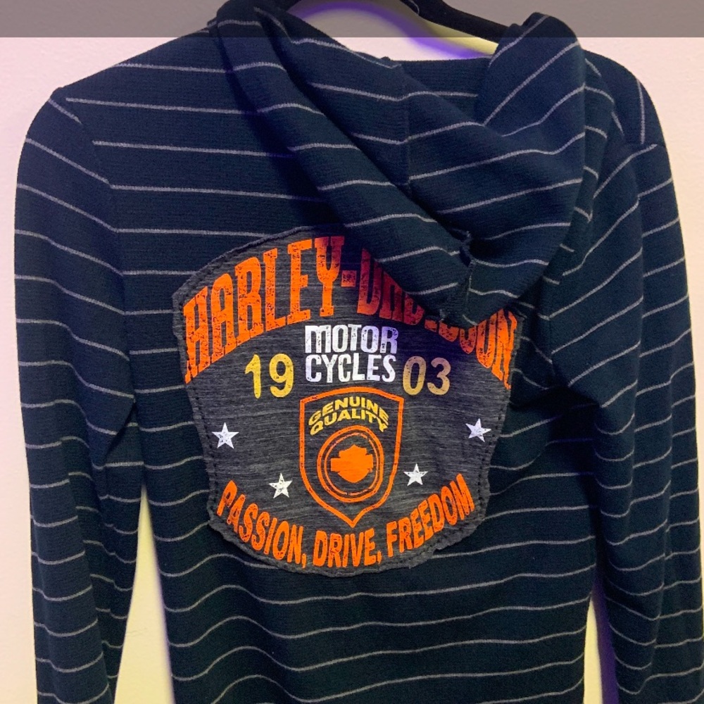 Harley - Davidson Hooded striped Henley